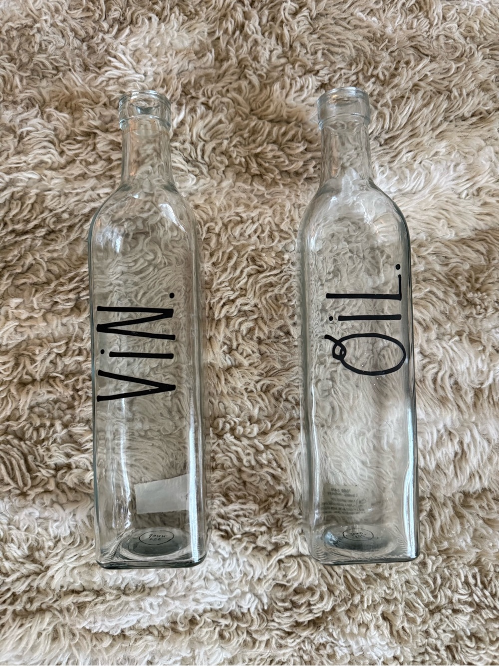 Rae Dunn Glass Oil and Vinegar Bottles